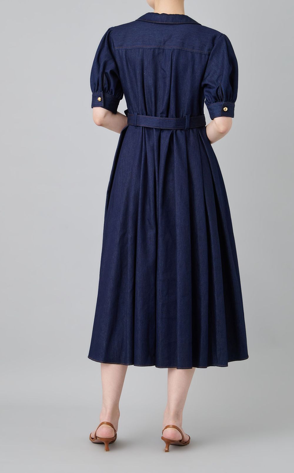 フラットカラーシャツワンピース