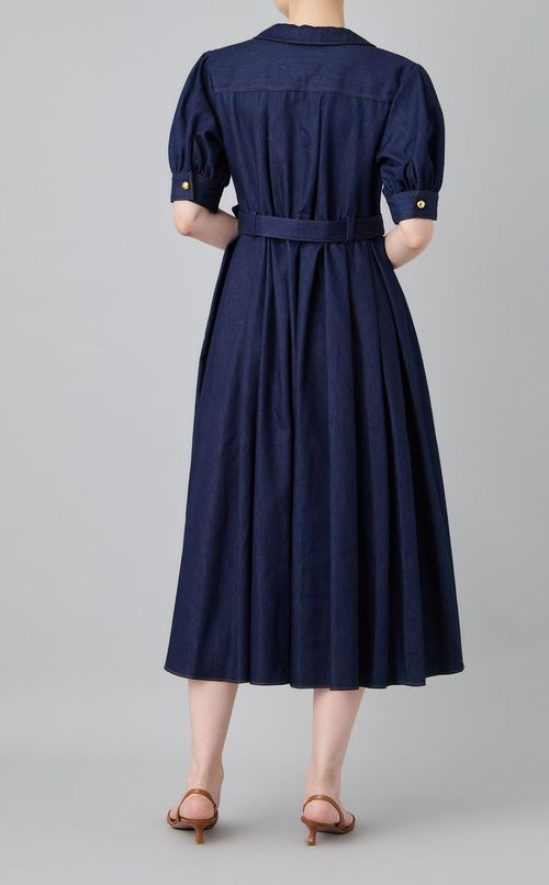 フラットカラーシャツワンピース