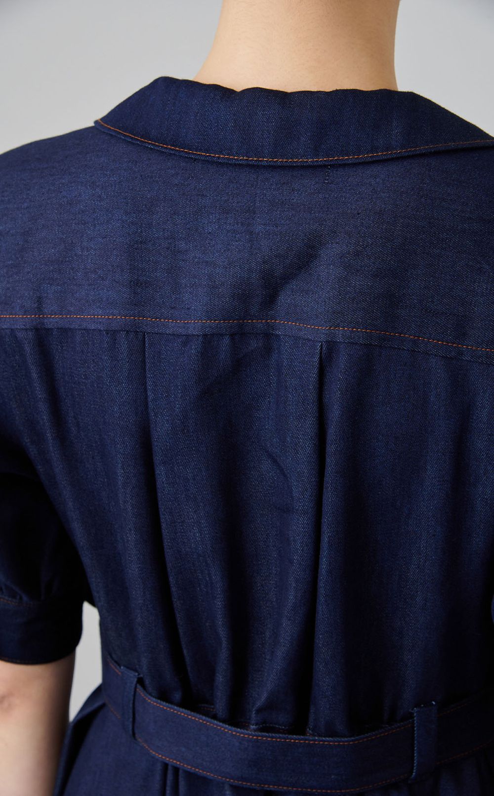 フラットカラーシャツワンピース