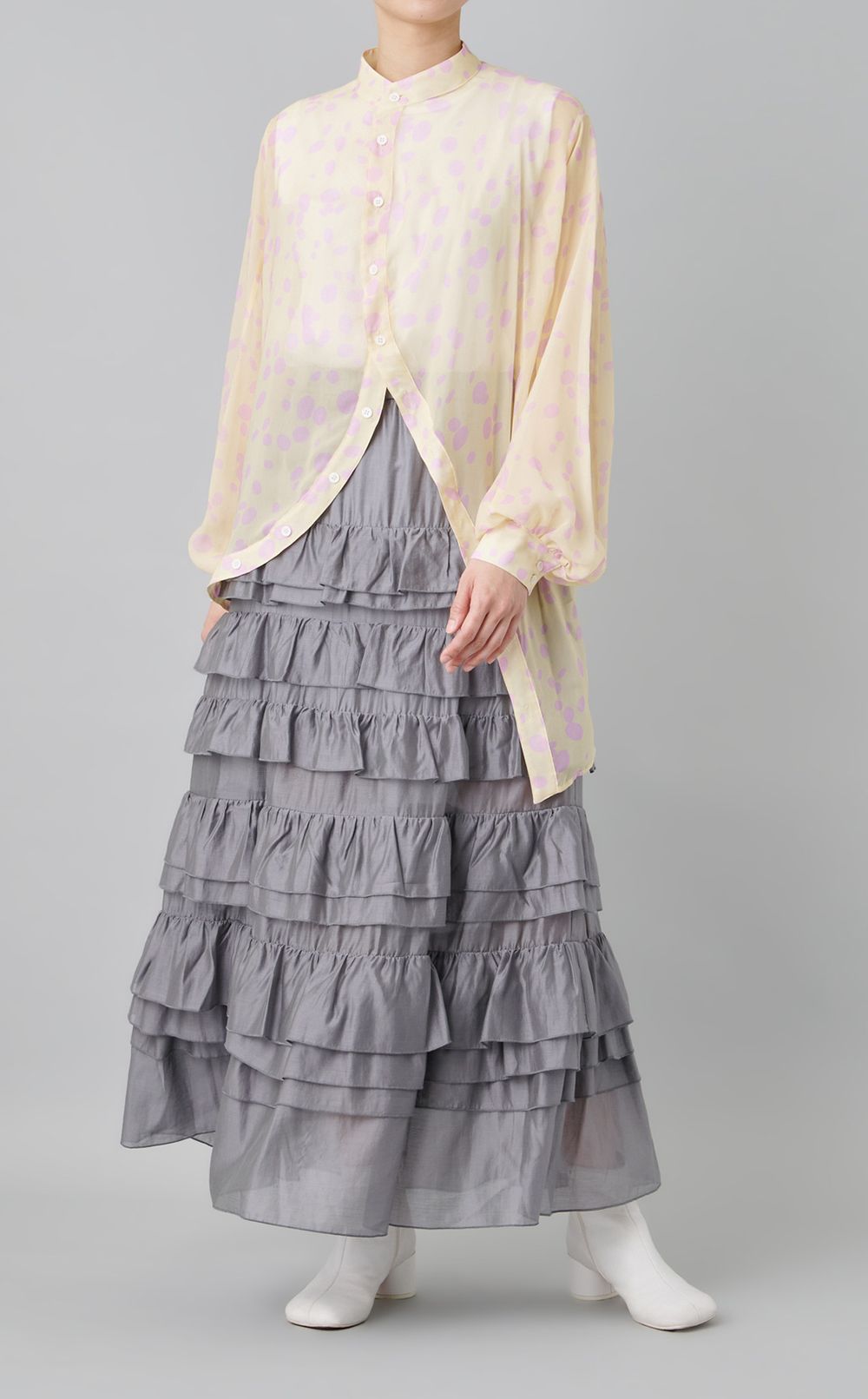 シアーフリルティアードスカート