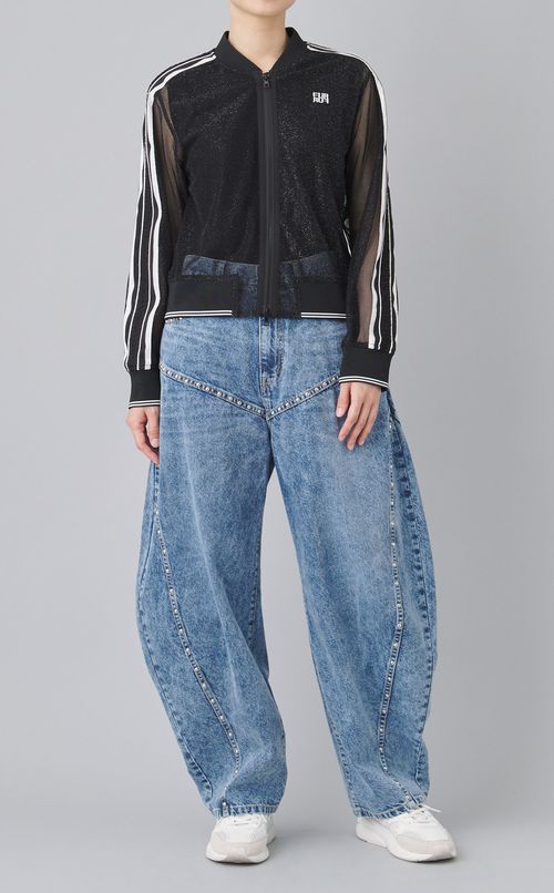 スタッズカーブデニムパンツ