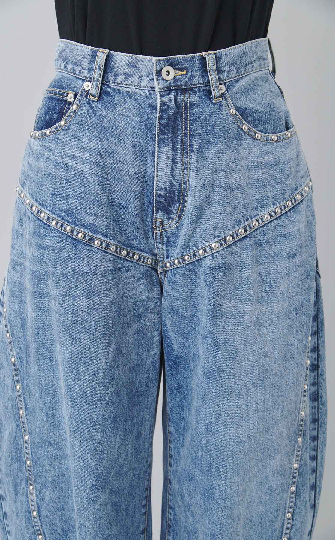 FURFUR｜スタッズカーブデニムパンツ