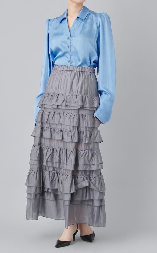 シアーフリルティアードスカート