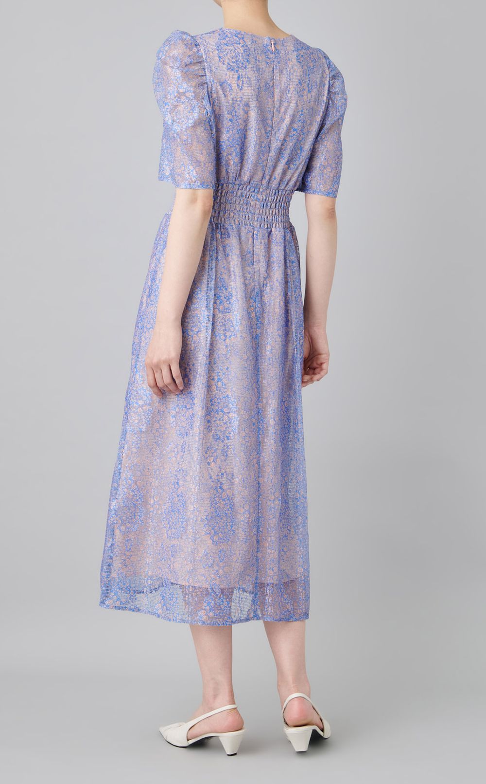 プリントレースギャザーワンピース