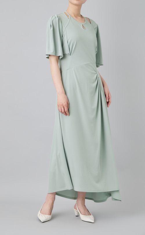 ドレープアシンメトリージャージードレス