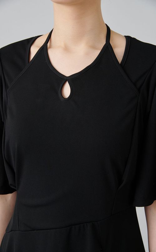 ドレープアシンメトリージャージードレス