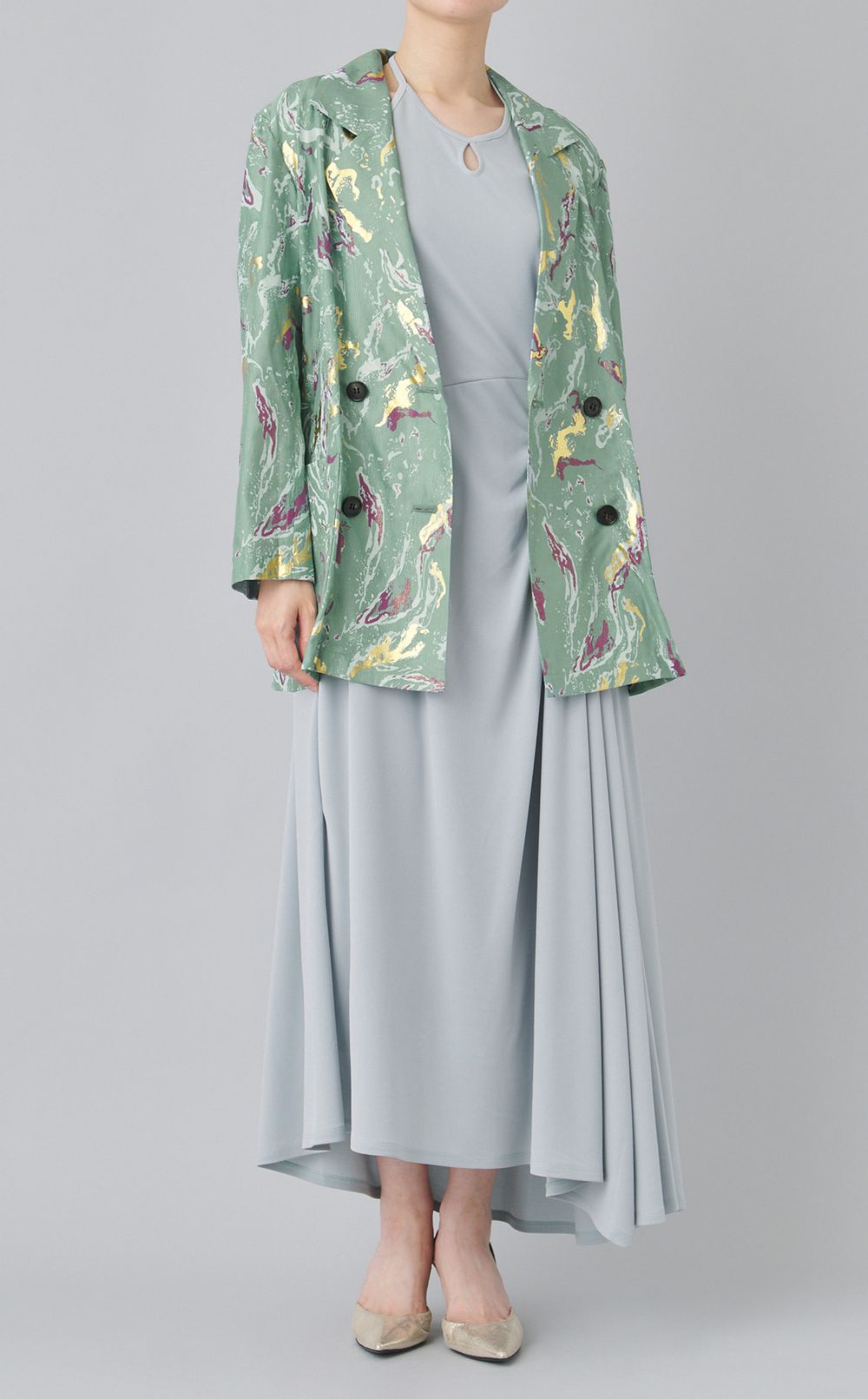 フラワー箔プリントジャケット