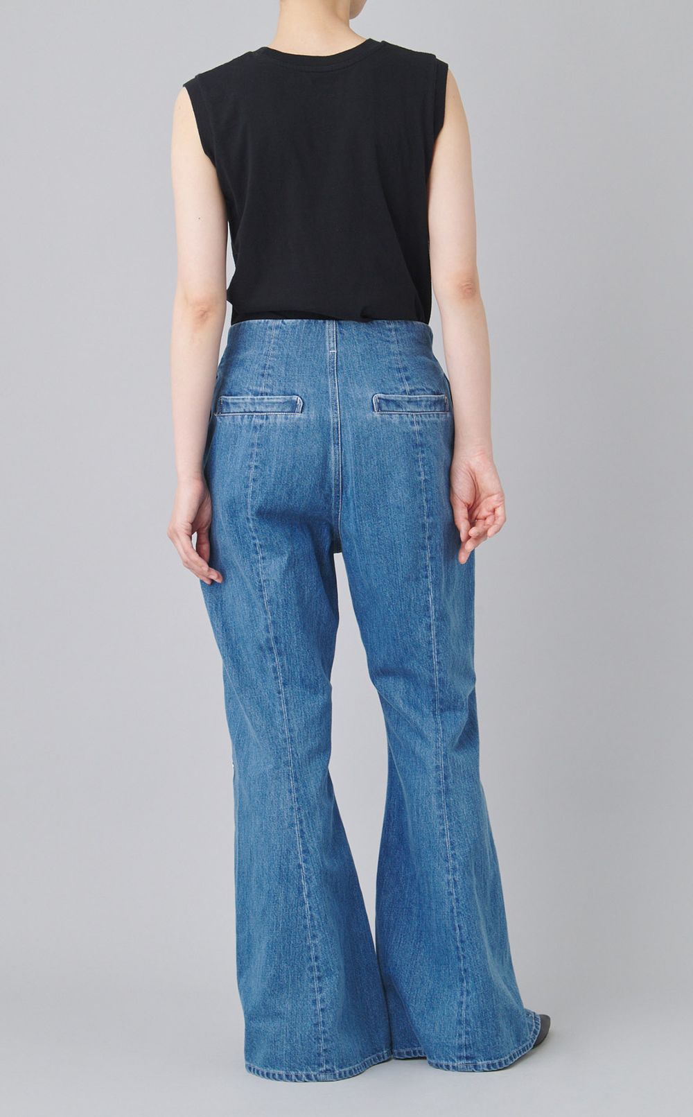 スナップハイウエストデニムパンツ