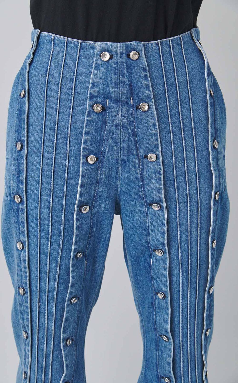 スナップハイウエストデニムパンツ