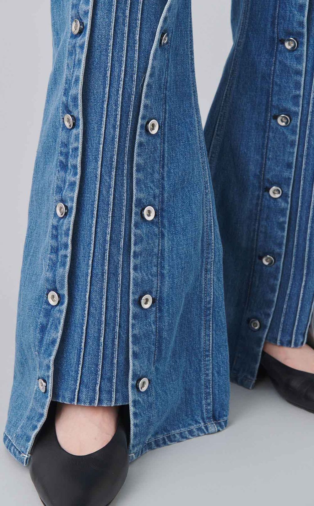 スナップハイウエストデニムパンツ