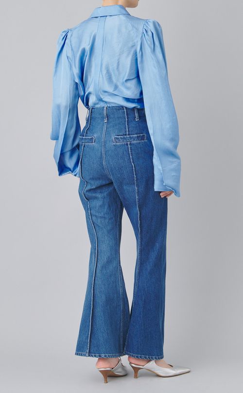 センターシームハイウエストデニムパンツ