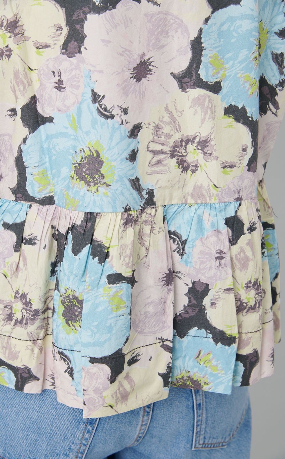 フラワープリントコットンブラウス