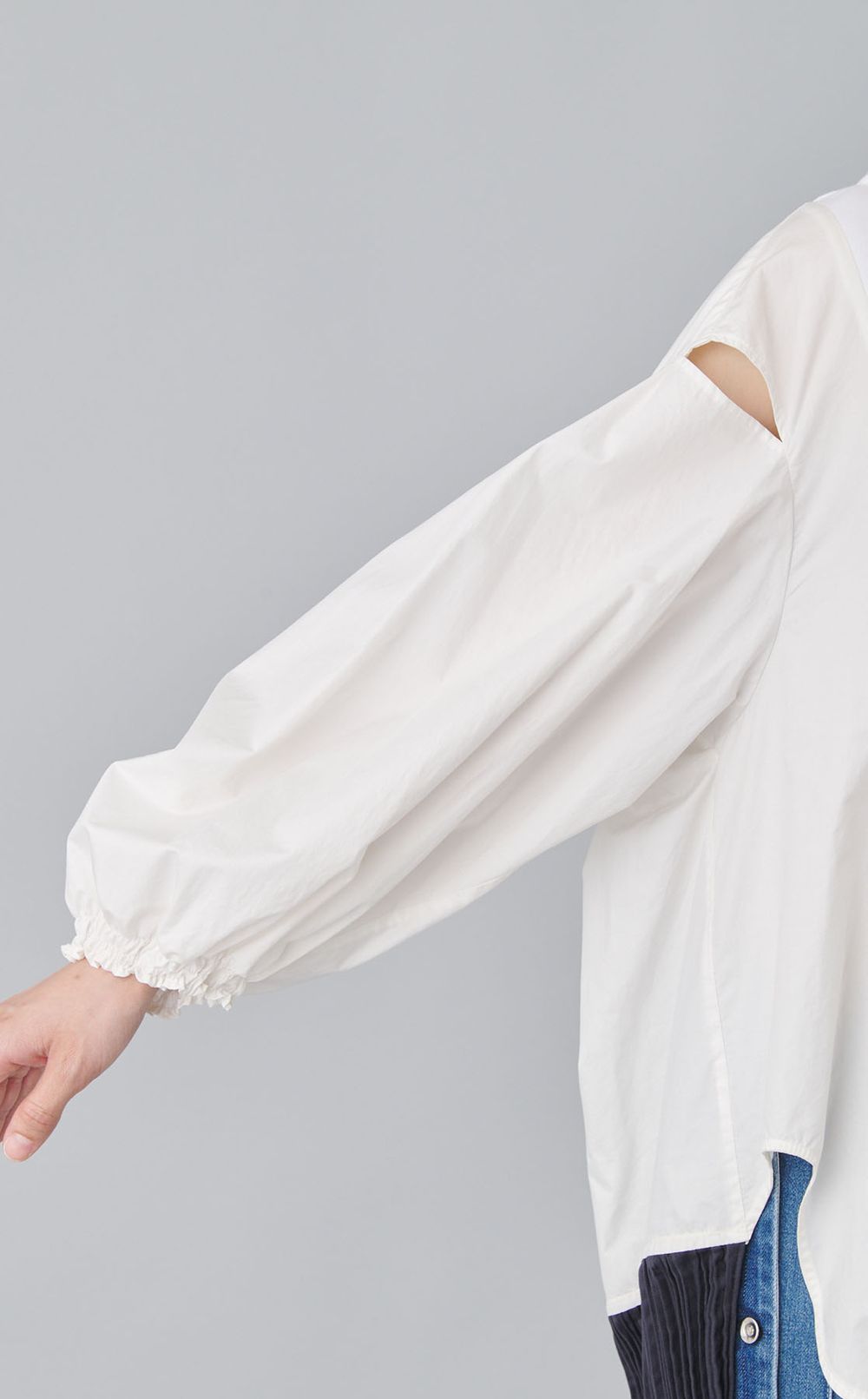 【reADdress】プリーツドッキングブラウス