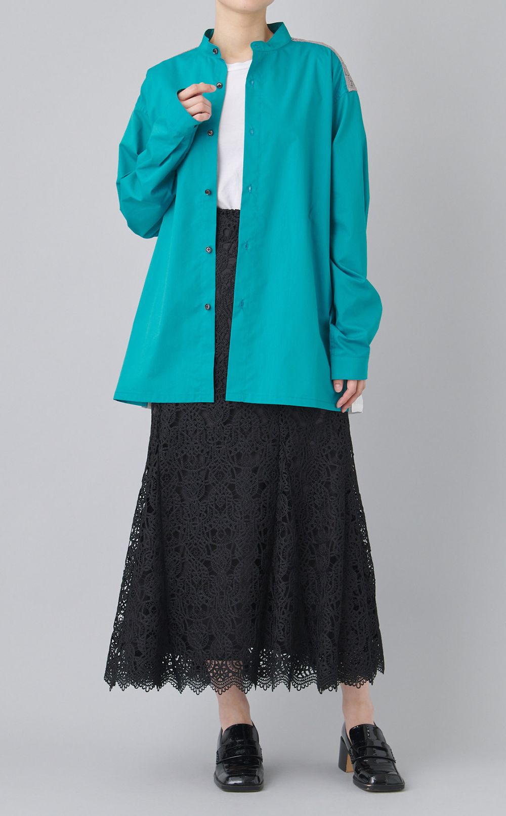 【reADdress】リメイクスタンドカラーシャツ