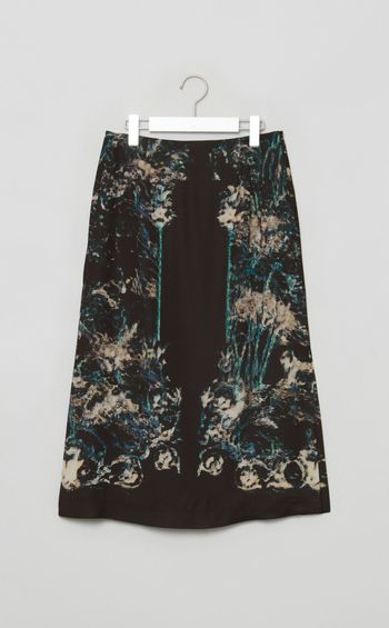 コラージュプリントミディスカート