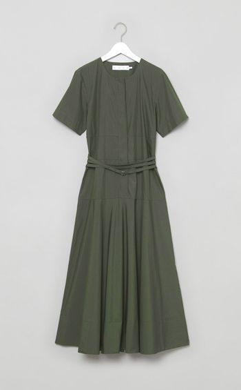 コットンナイロンベルテッドワンピース