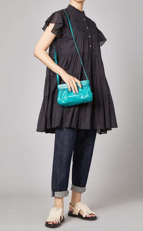 ピンタックコットンティアードブラウス