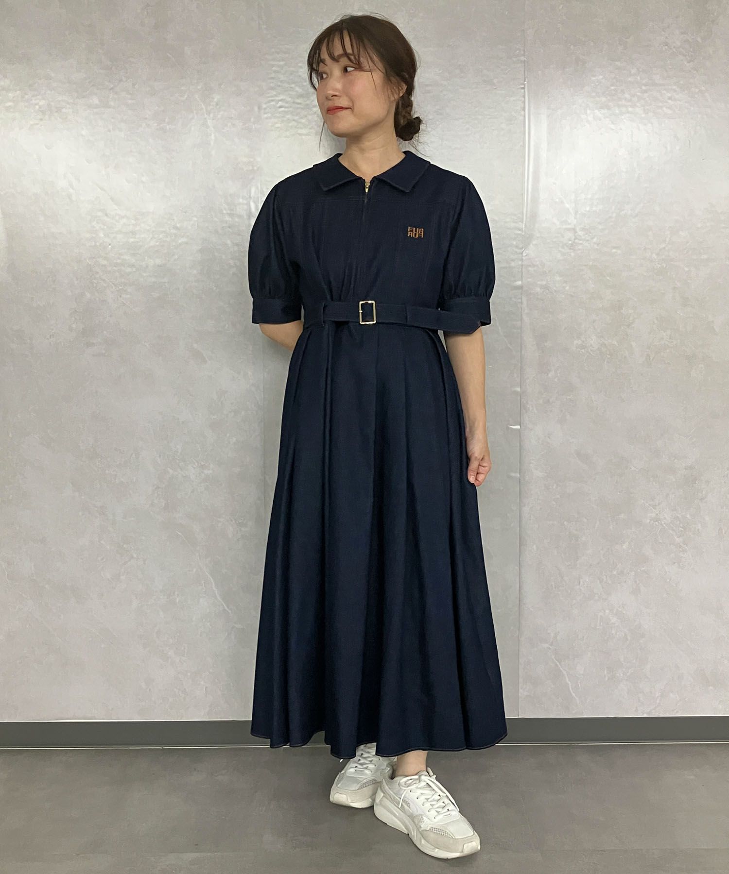 FURFUR フラットカラーシャツワンピース 限定サイズ】フラットカラーシャツワンピース(ロングワンピース