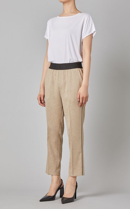 サイドラインテーパードクロップドパンツ