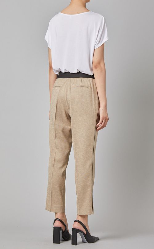 サイドラインテーパードクロップドパンツ