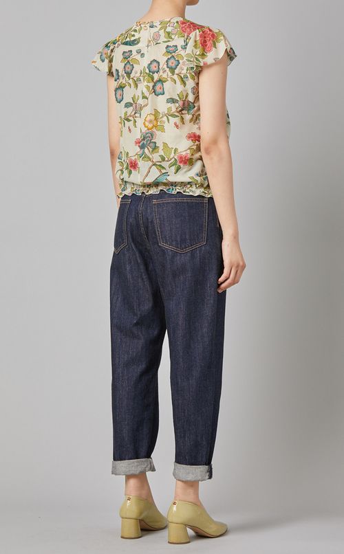 フラワープリントプルオーバーブラウス