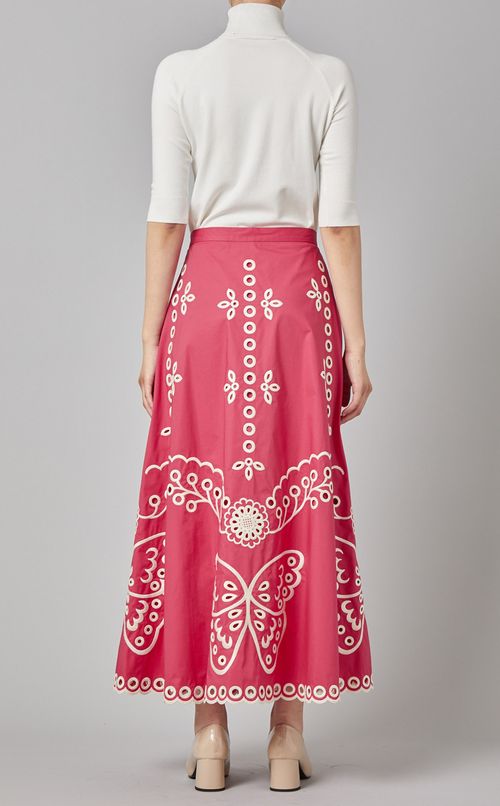 カット刺繍フレアスカート