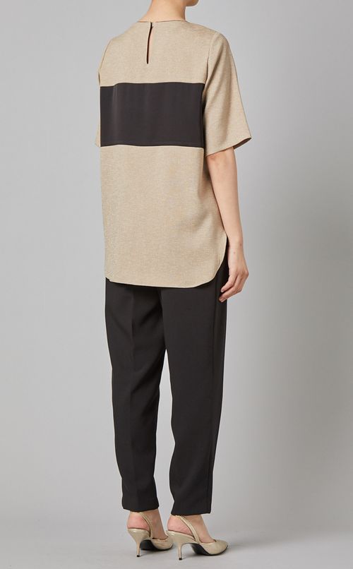 サテン切替プルオーバー