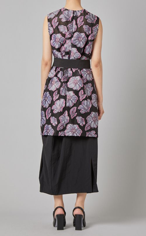 フラワープリントロングプルオーバー