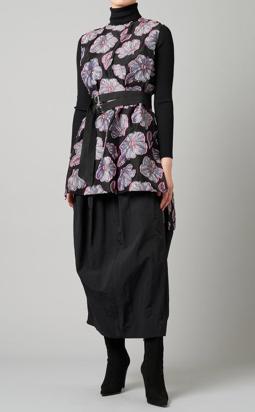 フラワープリントロングプルオーバー