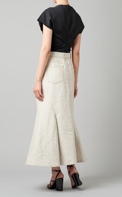 フラワー刺繍フレアスカート