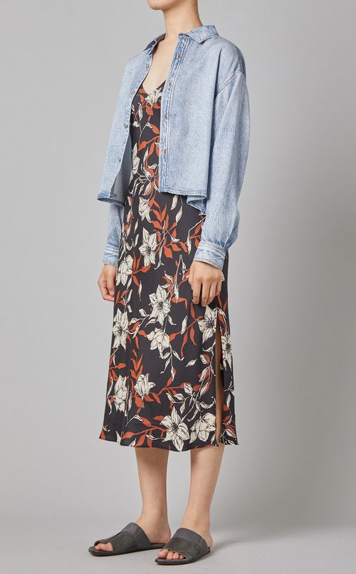 フラワープリントキャミソールワンピース