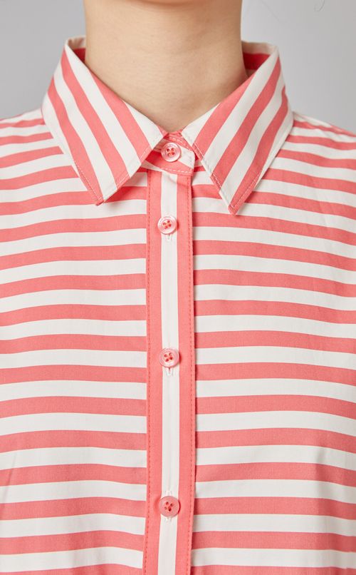 ストライプコットンミニワンピース