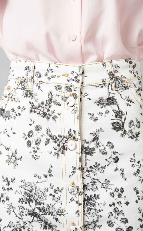 フラワープリントミディスカート