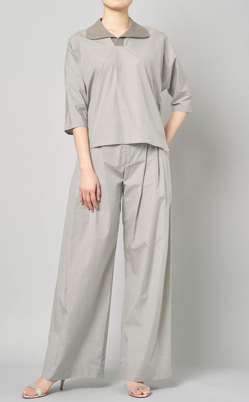 コットンタックフルレングスパンツ