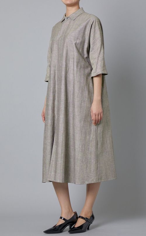 コットンリネンショートスリーブワンピース
