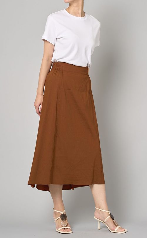 サイドスリットフレアロングスカート