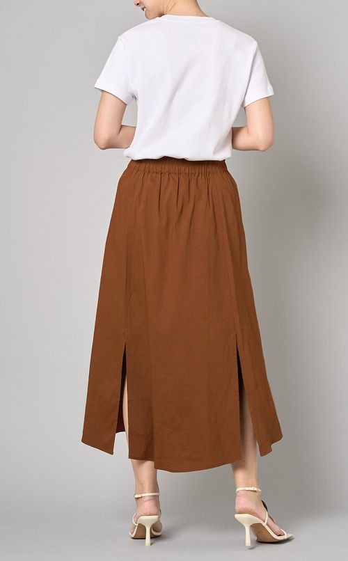 サイドスリットフレアロングスカート