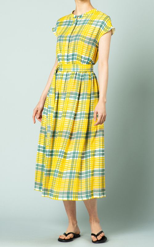 ブロックカラープリントワンピース