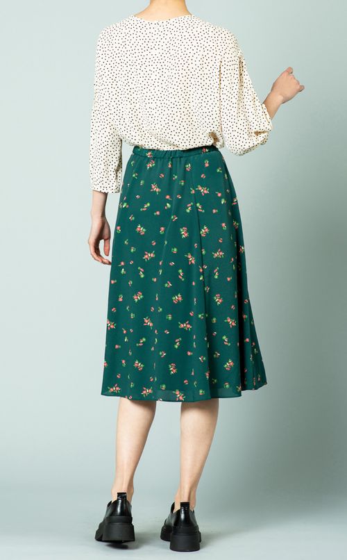フラワープリントフレアスカート