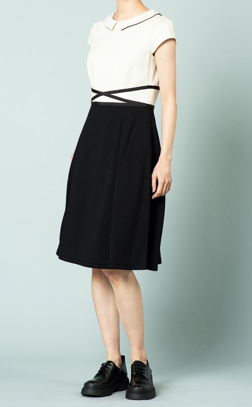 ウエストマークバイカラーワンピース