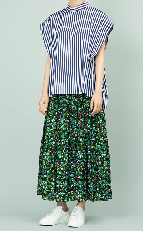 フラワープリントティアードスカート