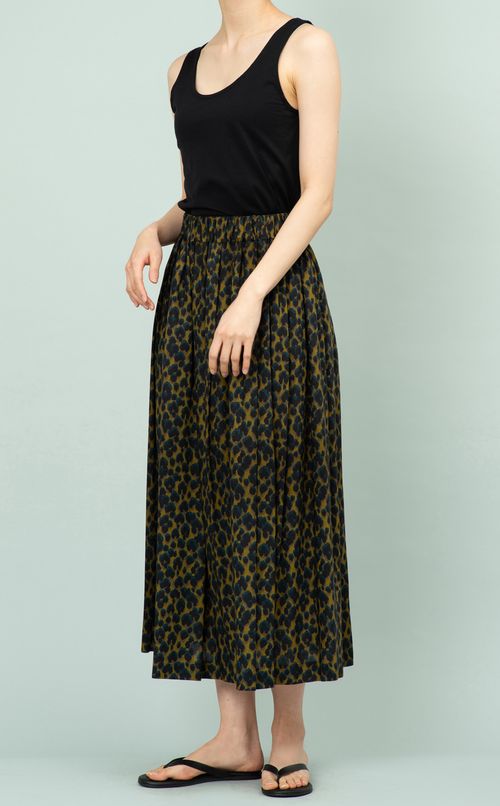 レオパードギャザーロングスカート