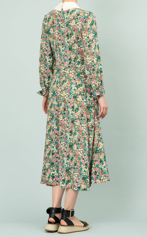 フラワープリントロングワンピース