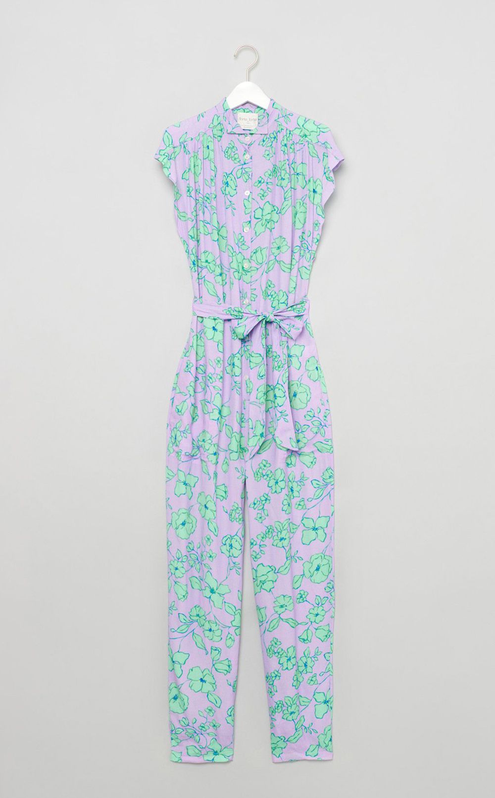 プリントノースリーブオールインワン