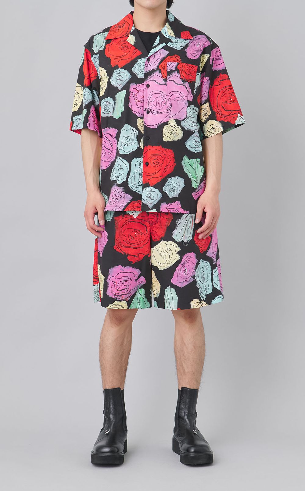 ローズプリントショートスリーブシャツ