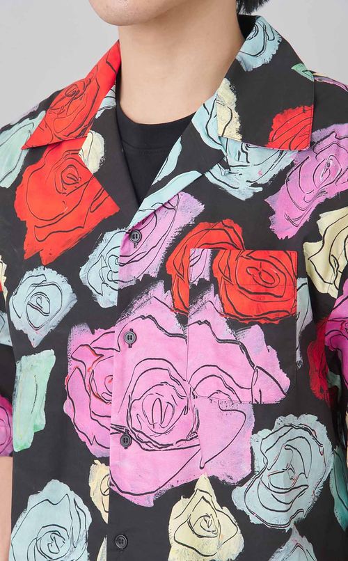 ローズプリントショートスリーブシャツ