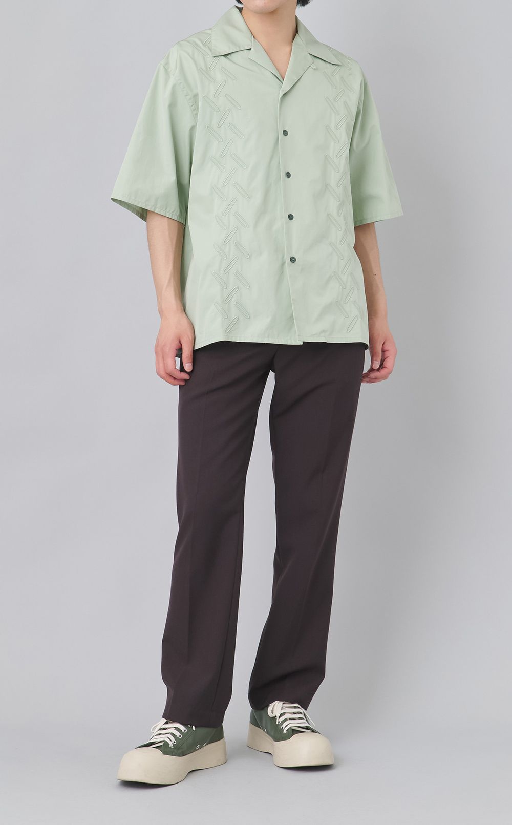 エンブロイダリーオープンカラーシャツ