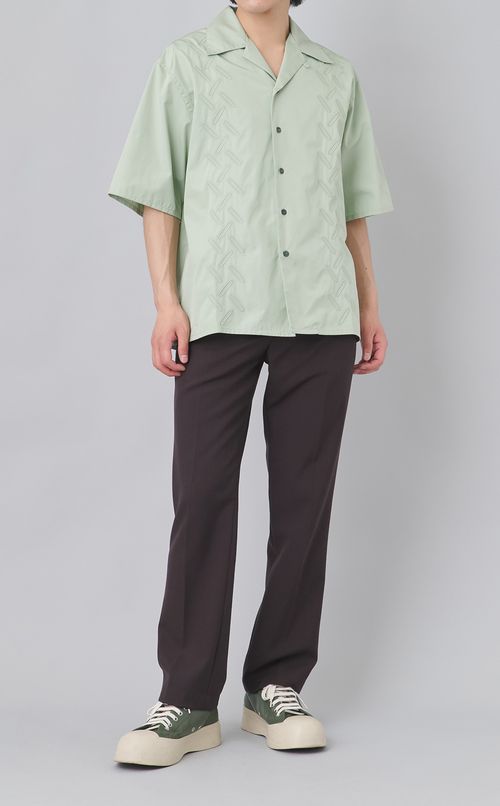 エンブロイダリーオープンカラーシャツ