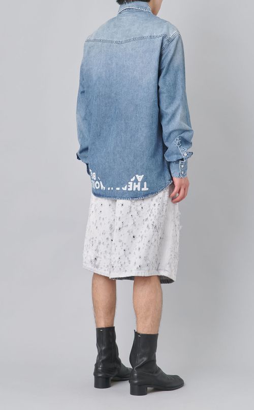 プリントデニムシャツ