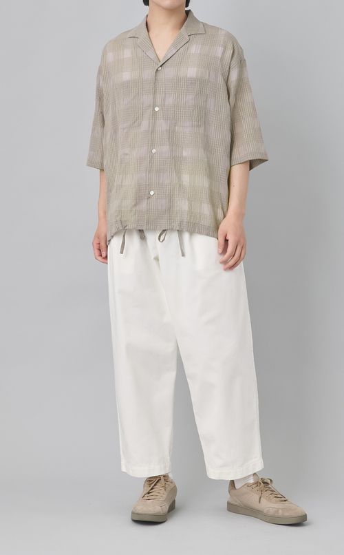 シアーチェックハーフスリーブシャツ